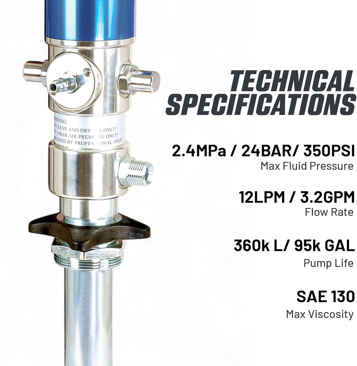 Technical specifications for Goodyear Oil Transfer Pump