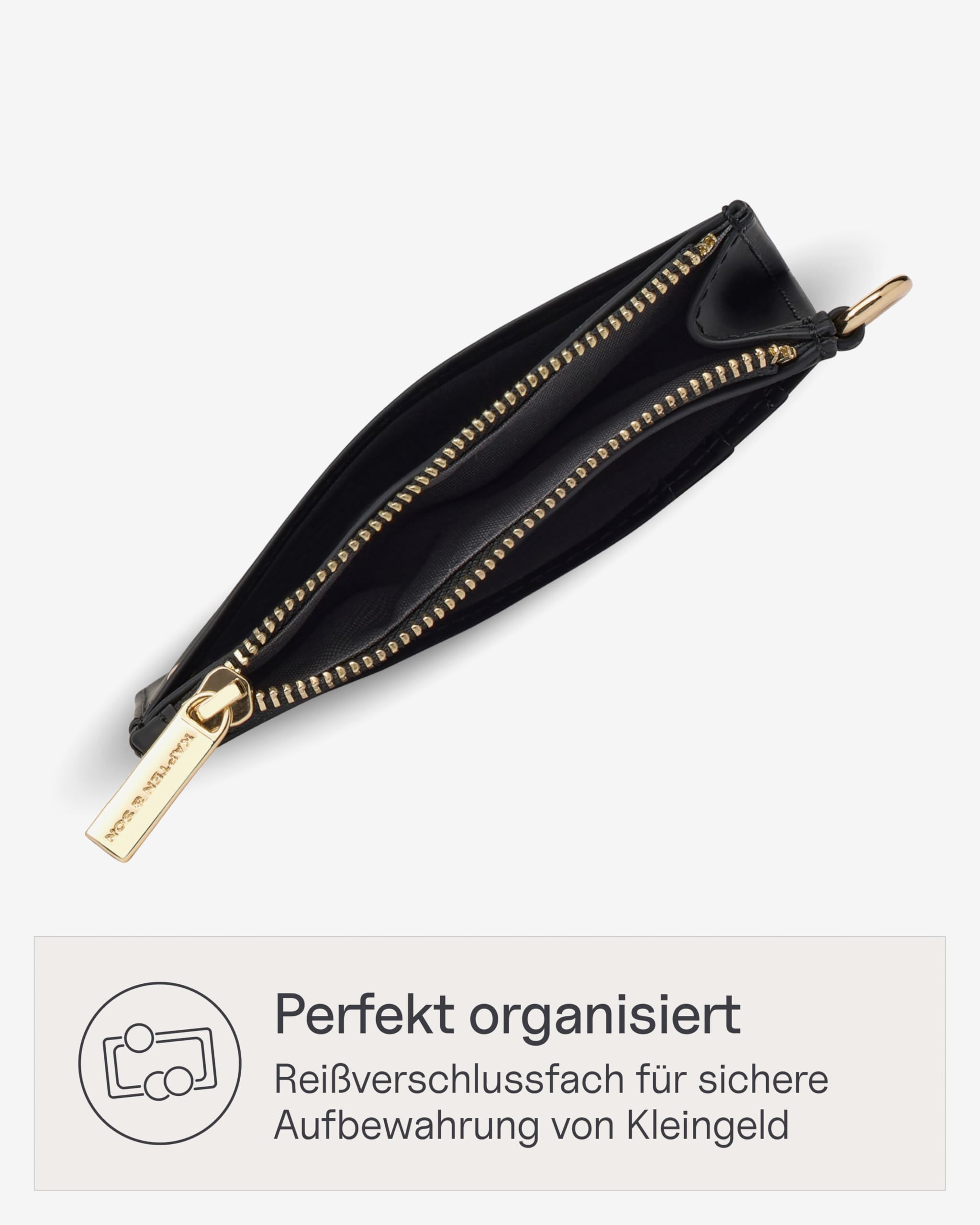 Kapten & Son Card Holder All Black Kreditkartenetui mit Münzfach