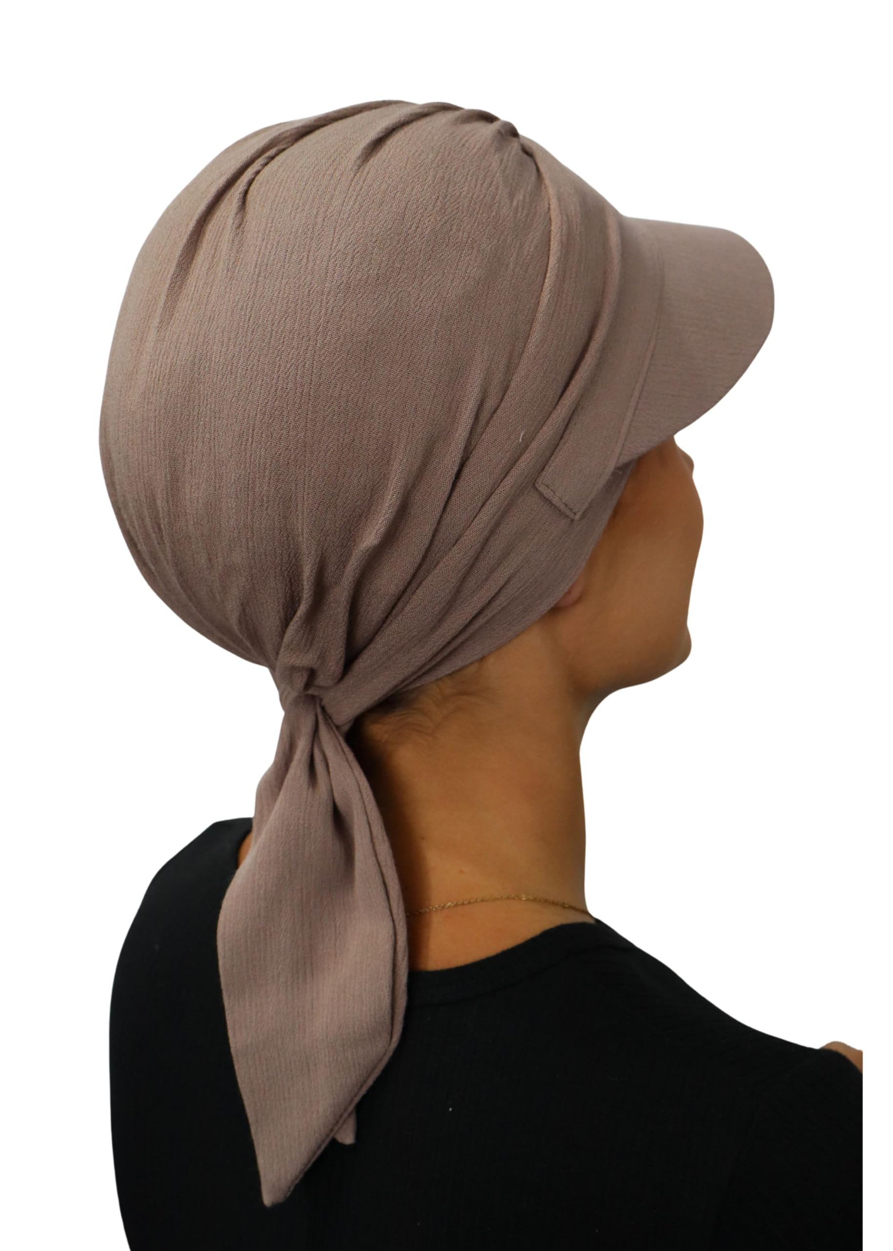 Deresina Gorro Oncológico Mujer Verano – Turbante Oncológico Algodón Pre-Anudado, Pañuelo Oncológico Alopecia, Visera Protección Solar