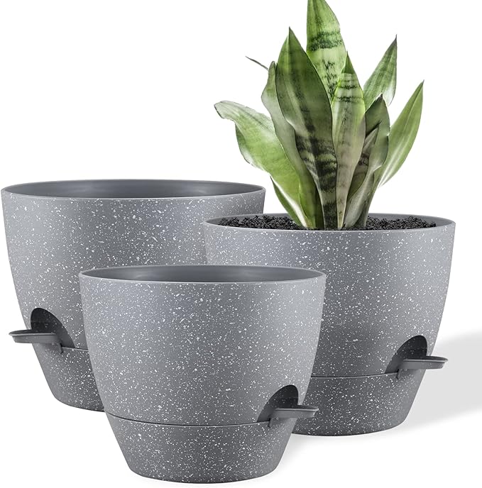 Warmplus 25/23/20cm SelfWatering Plant Pots Indoor, 3 Pack Large