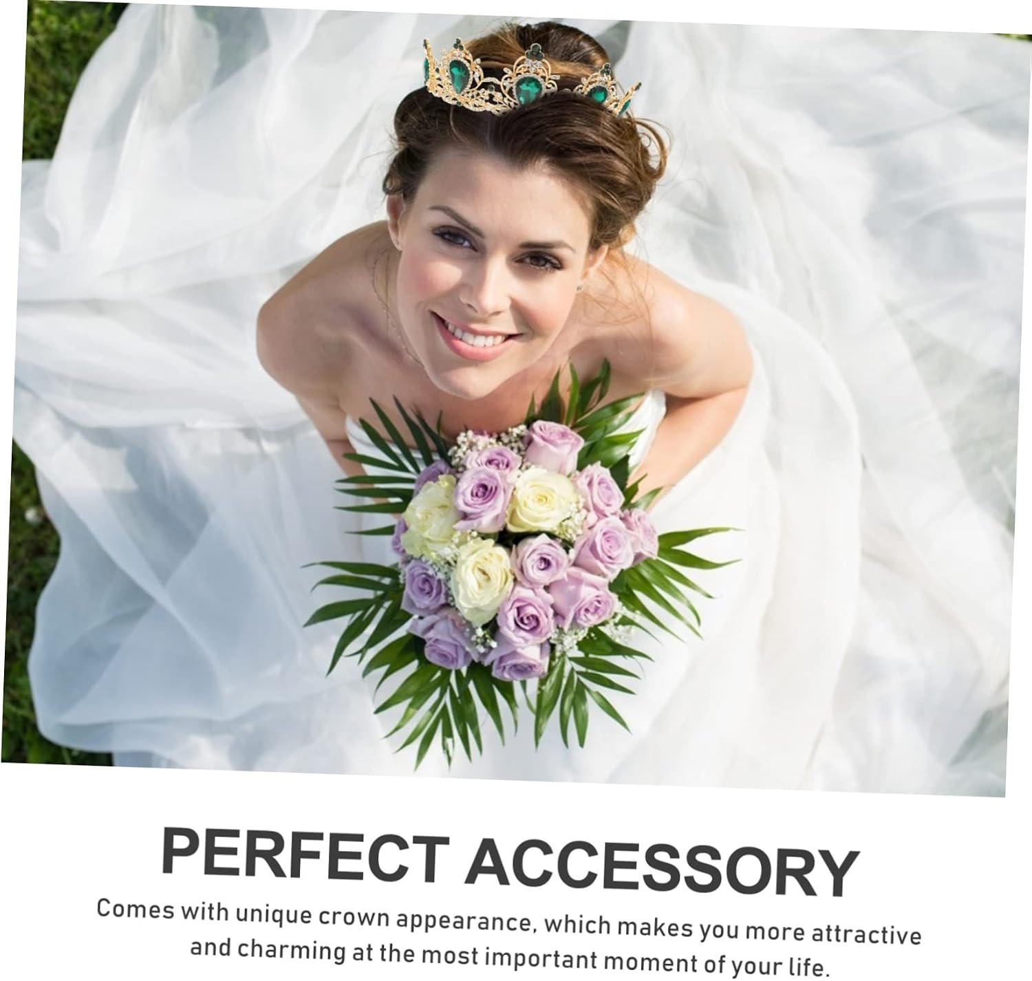 WOONEKY Unique Baroque Style Bride Headdress Bridal Shower Decor Girl Crown Elegant Wedding Tiara