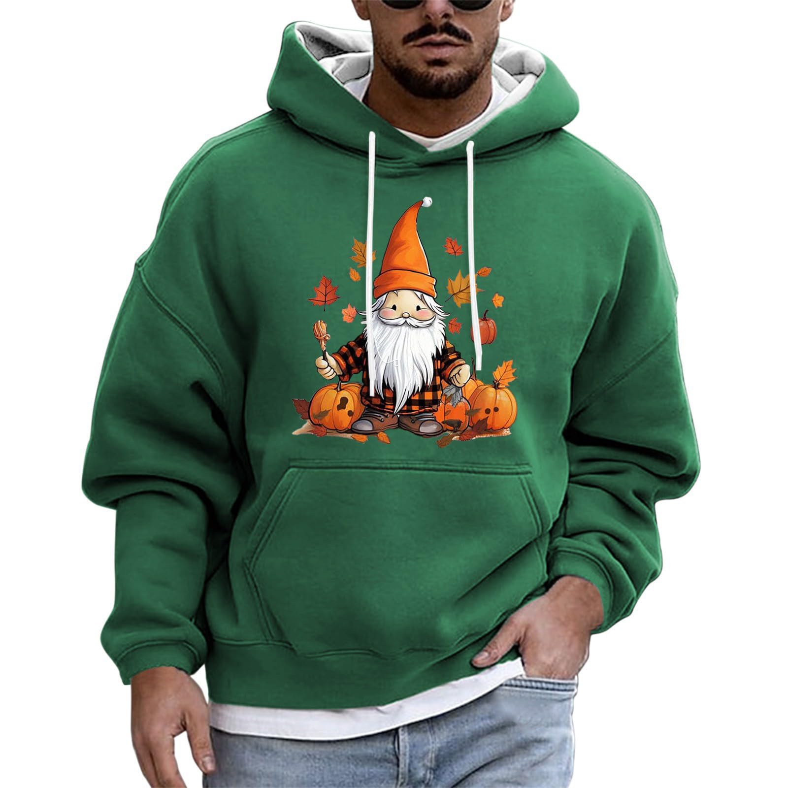 xcops3D Xmas Christmas Santa Pumpkin Print Ugly Pullover Hoodies Christmas Decorations Casual Long Sleeve with Pocket