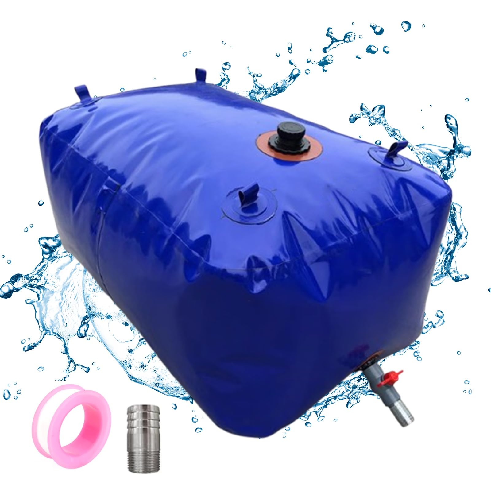 Deposito Agua 1000 litros, Depósito Agua Camper con Transporte Manual, Deposito Agua Flexible for Agua de Emergencia, RV, Riego, Azul, 1000L