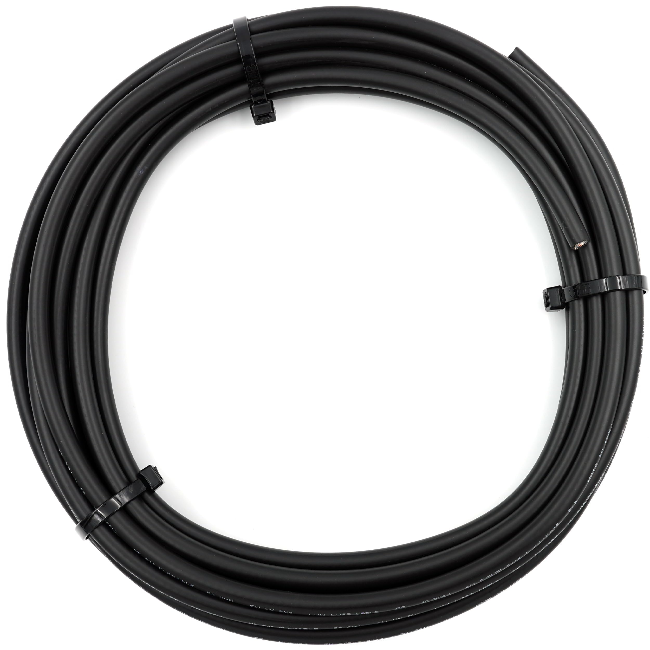 RANGEFUL HF400 (LMR400 equivalente) Cable coaxial 20 Metros — 50 ohmios RF coaxial de extensión — Compatible con N SMA BNC TNC UHF PL259 — para WiFi Router Móvil CB Radio Modem — Fabricado en Italia