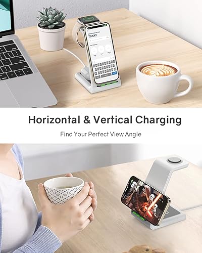 Miniatura 3 de CIYOYO Cargador inalámbrico, base de carga inalámbrica para iPhone 15 14 13 12 11 Pro Max XS XR X 8, Apple Watch 9876SE5432, Airpods 32Pro