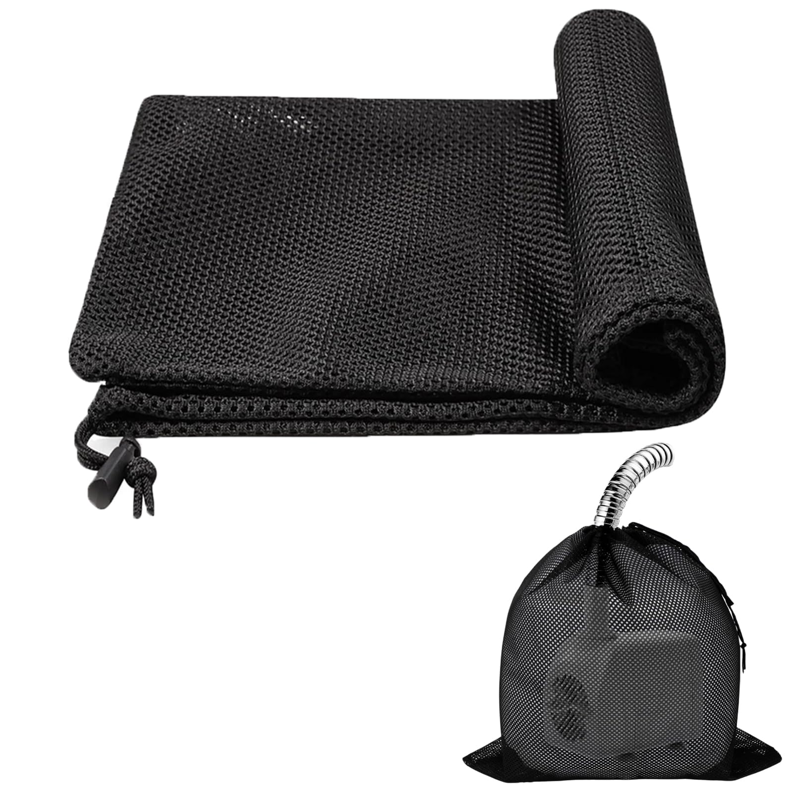 Sacchetto Filtro Pompa 45 x 45 cm Nero Borsa per Pompa con Coulisse a Rete per Acquario Laghetto