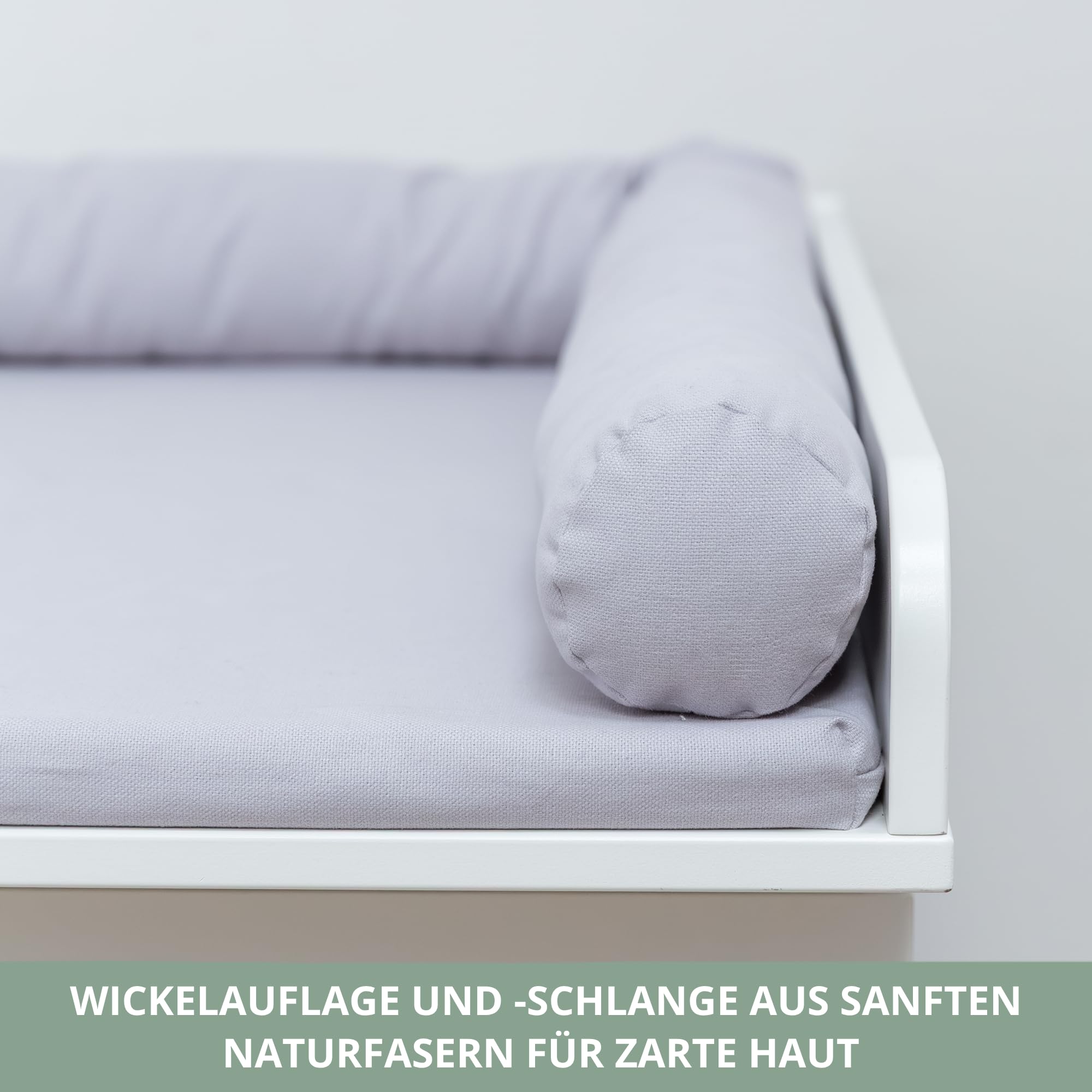 Wickelaufsatz-Set für IKEA MALM Kommode (Soft Grey, Aufsatz & Auflage)