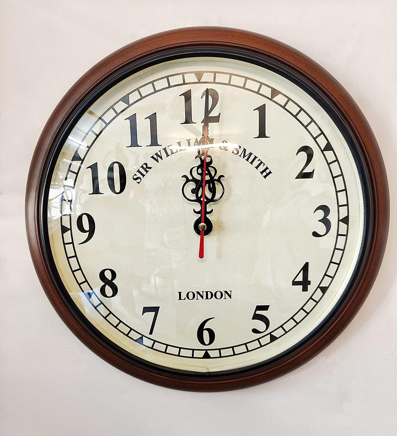 Handmade Antique Wooden Analog Wall Clock London Style Big Size Home & Office Studio Living Room Decoration Gift Item (12 Inch - Brown) Sir William-image-35