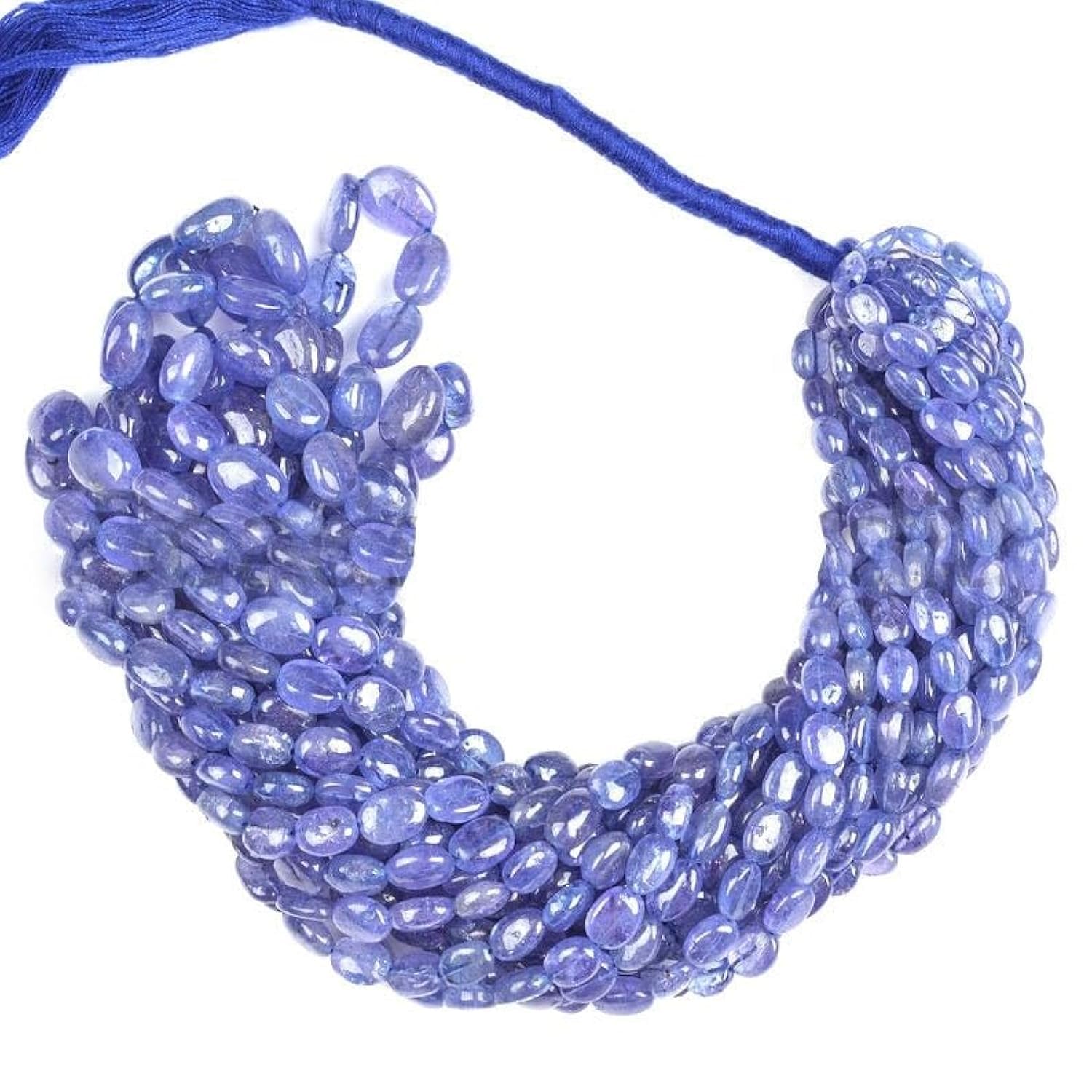 Perles ovales en tanzanite naturelle 3-4mm pour collier et bracelet DIY