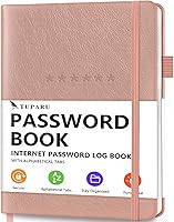 Vista 7 de Libro de contraseñas con pestañas alfabéticas - Organizador de direcciones de Internet y contraseñas de tapa dura - Cuaderno de contraseñas