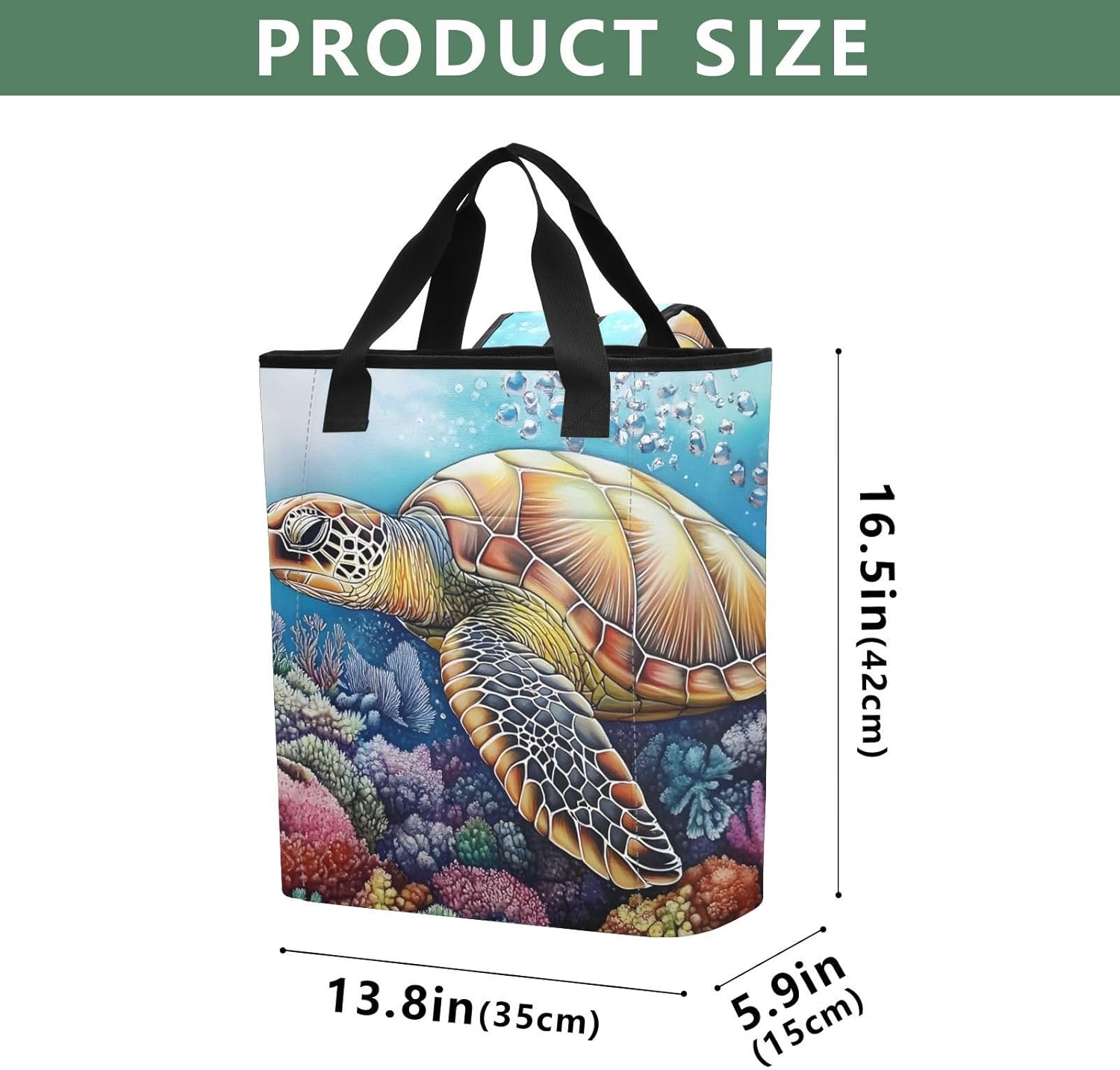 Sea Turtle Underwater Cooler Backpack, Keep 36 Cans Cold for Up to 24 Hours, Insulated Waterproof Backpack Coolers, Funny Cute Cooler Bookbag for Women Travel Camping Beach