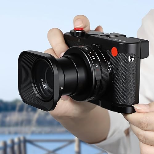 Miniatura 4 de Haoge Parasol de lente de metal cuadrado de 1.693 in para Leica D-Lux 8 accesorios de cámara parasol de lente atornillado