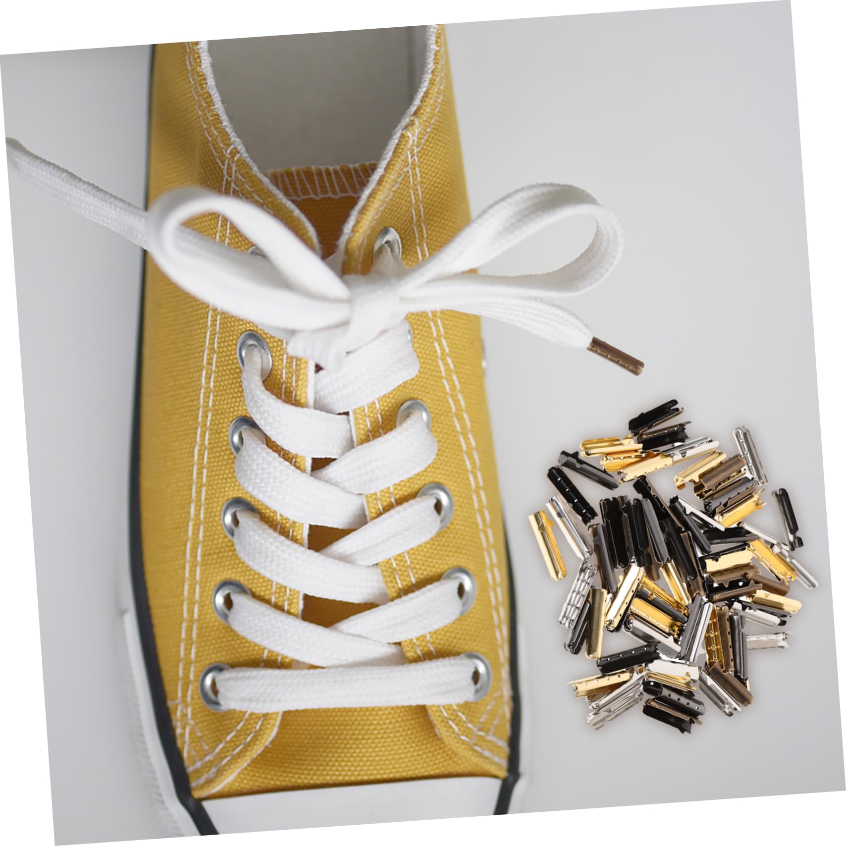 Healvian Puntas Lisas para Reparar Cordones de Zapatos, Puntas de Herrete Forma para Cordones de Zapatos Hechos a Mano, Accesorio Funcional para Reparación y Embellecimiento, Adecuado