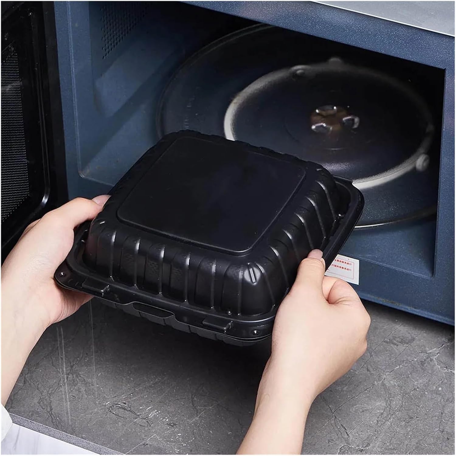 Chinese Take Out Boxes 20pc 3-Compartment Disposable To Go Box Containers,Plastic Clamshell Takeout Food Trays