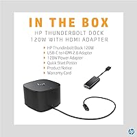 Vista 5 de HP Thunderbolt Dock 120W with HDMI Adapter, Universal USB-C Docking Station, One Cable, Multiple Connections, with a Single USB-C™ Cable Connection