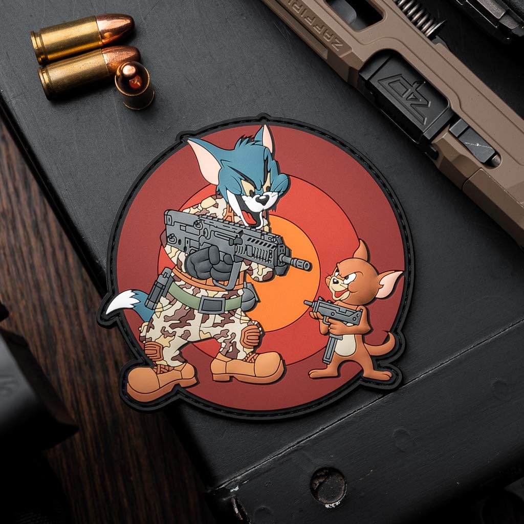 NEO TACTICAL GEAR Tom and Jerry PVC Morale Patch, Tactical Tom and Jerry, Cartoon Patch, Funny Patch, Tactical Gear Patch, Patch for Backpack, Patch