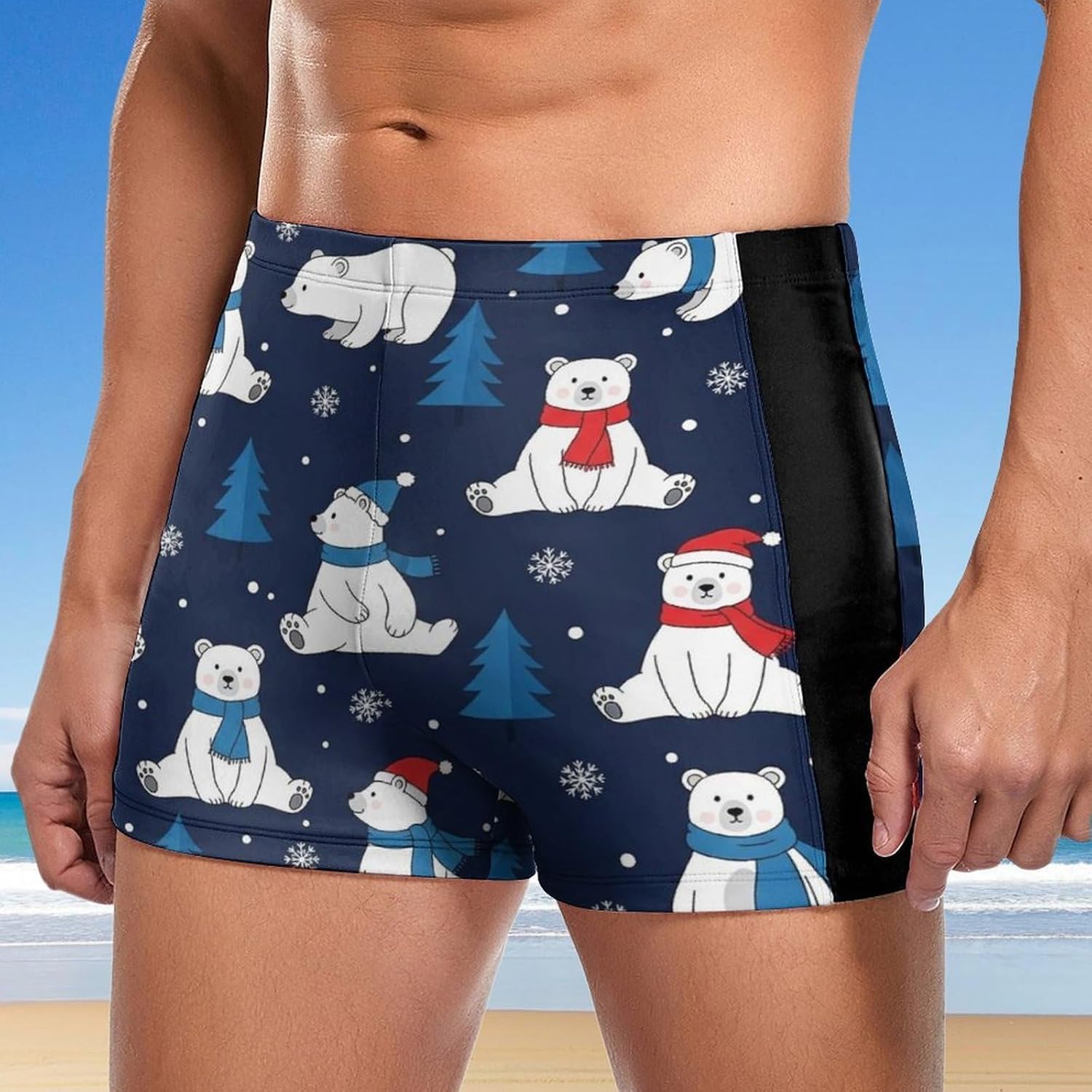 Men's Quick Dry Swim Trunks, Breathable Athletic Bathing Suits Stretchy Tight Swimwear