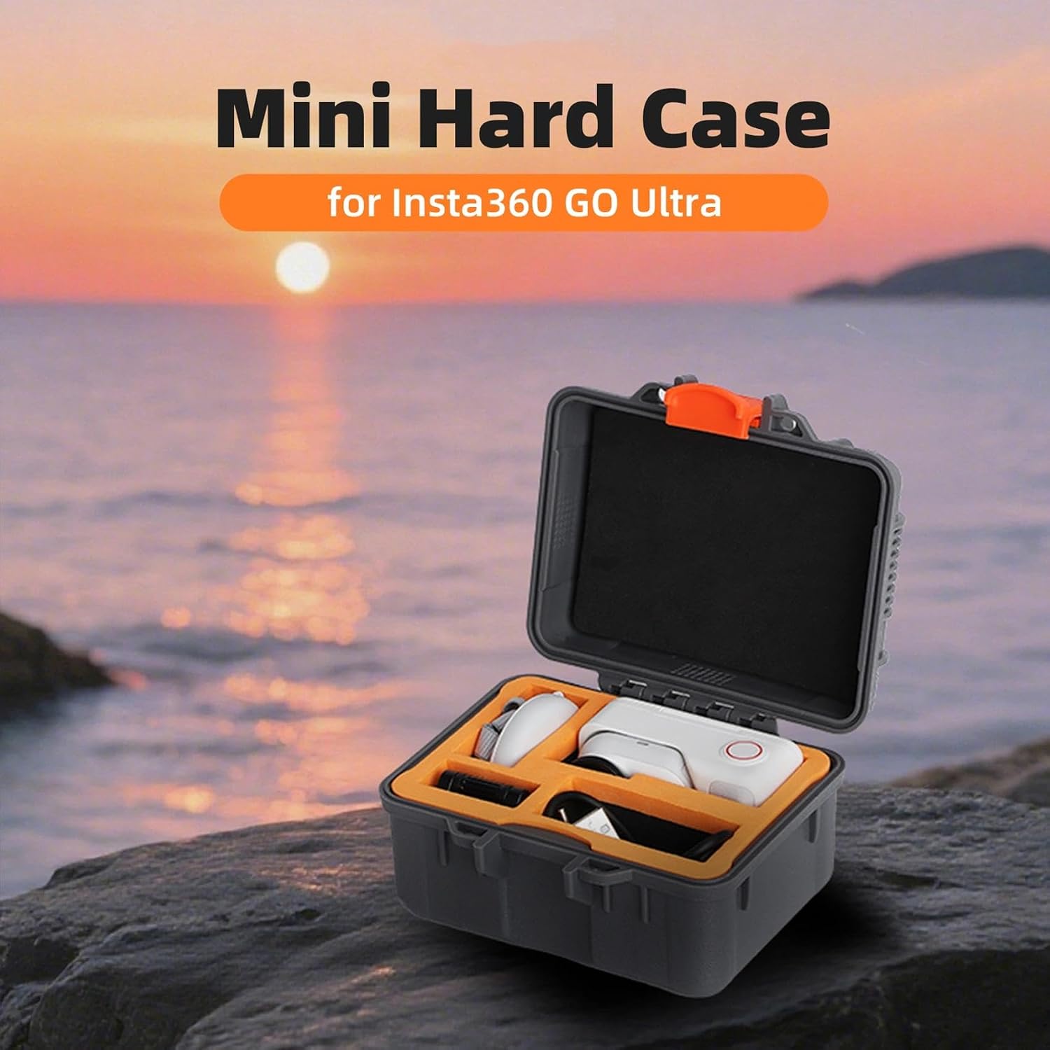 ​​Storage Case Compatible With Insta360 GO Ultra Panoramic Camera, Waterproof Safety Mini Hard Box Carrying Pouch Camera & Accessory Storage Bag,Waterproof Shock-proof Corrosion-proof