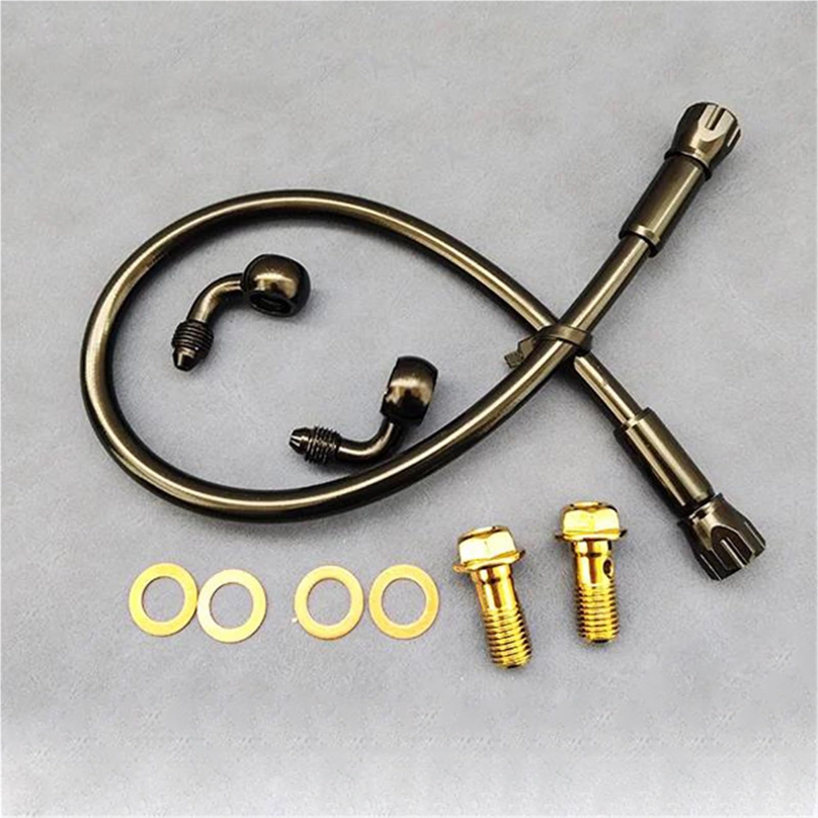 Shqxd One Color Hydraulic Brake Hose Motorcycle Accessories 90°-90° Braided Brake Line An3 M10 Hydraulic Clutch Tube Master Cylinder Oil Hose(2500Mm)
