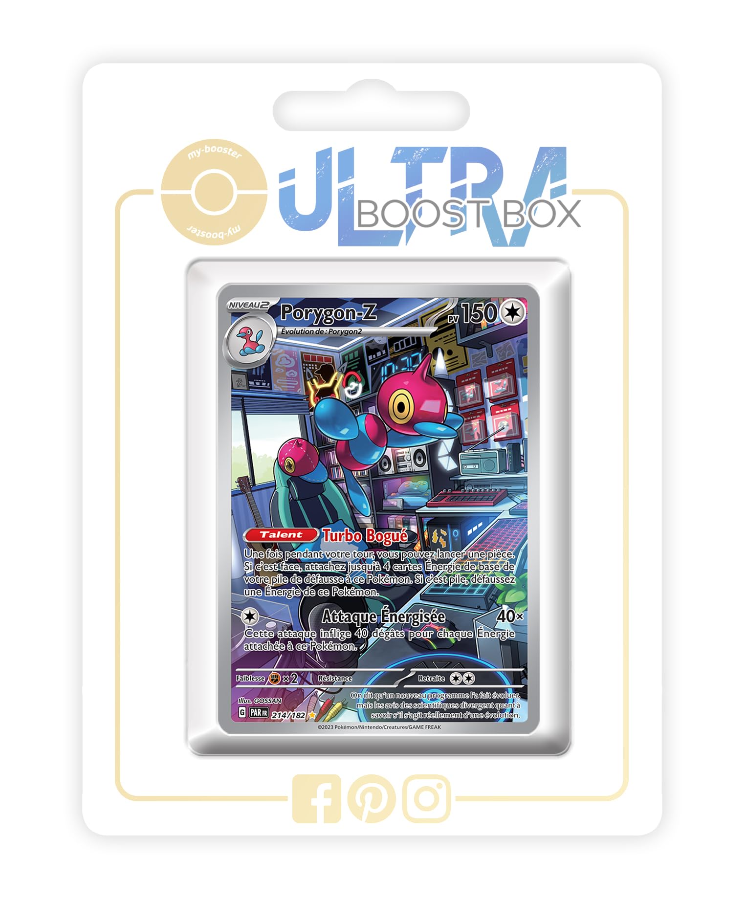 Porygon-Z 214/182 Alternative Shiny Pokémon Gallery - my-booster X Écarlate et Violet 4 - Faille Paradoxe Box of 10 Pokemon French Cards