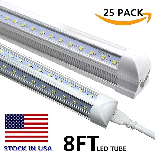 Miniatura 8 de Tubo de luz LED integrada en forma de V T8 lámpara LED de tienda de 8 pies 72 W 7200 LM AC85-277 V cubierta transparente SMD2835 blanco frío 6000 K