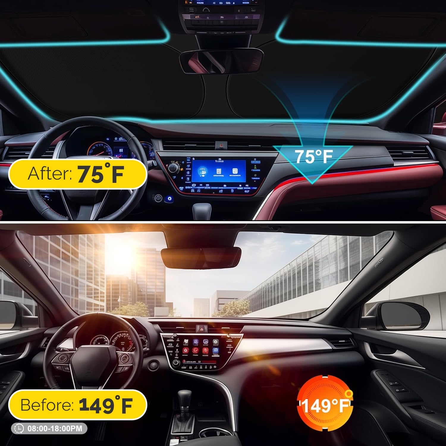 Amazon.co.jp: 車用フロントガラスサンシェード 2020 2021 2022 2023 