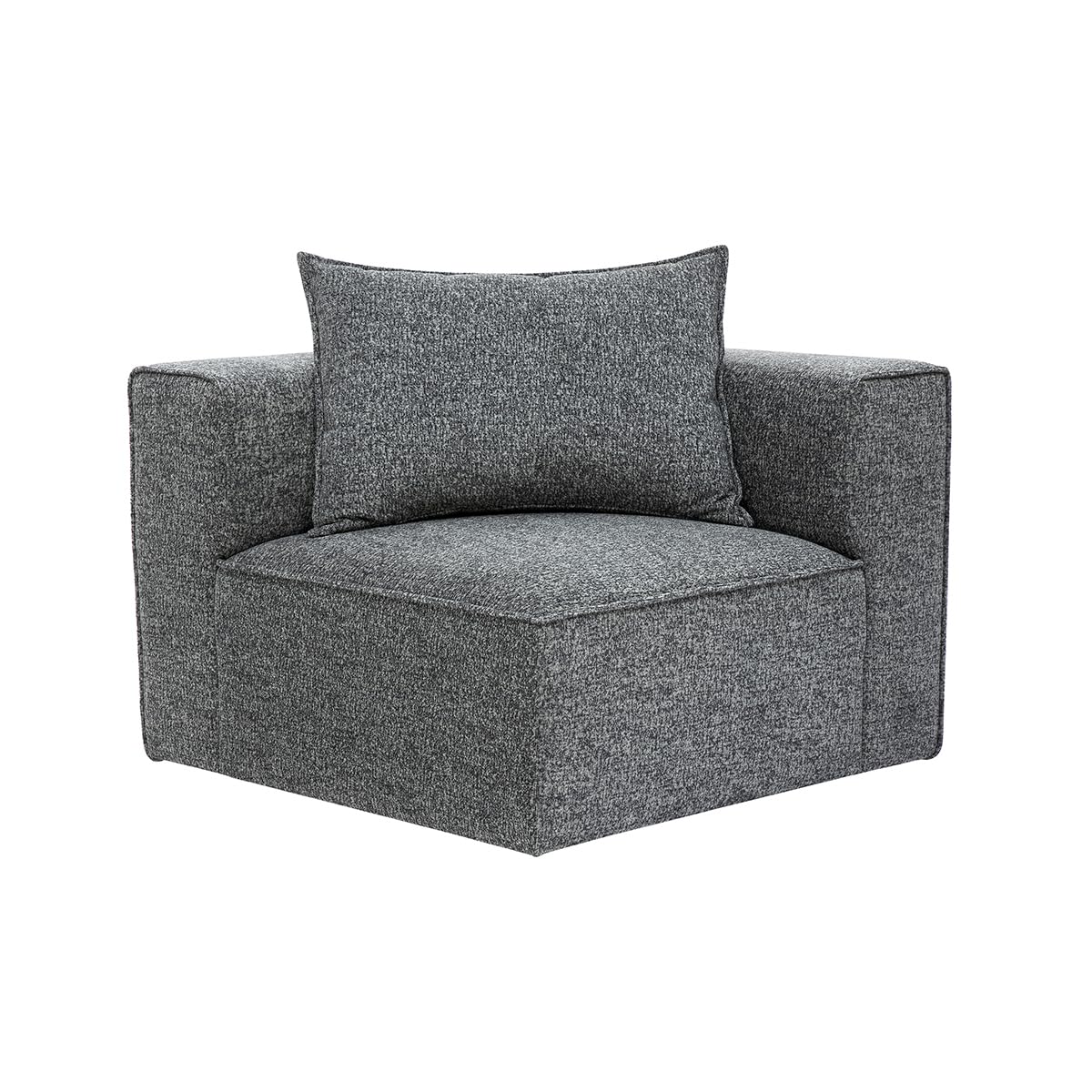 Miliboo Module d'angle Droit pour canapé en Tissu chiné Gris foncé Kerry