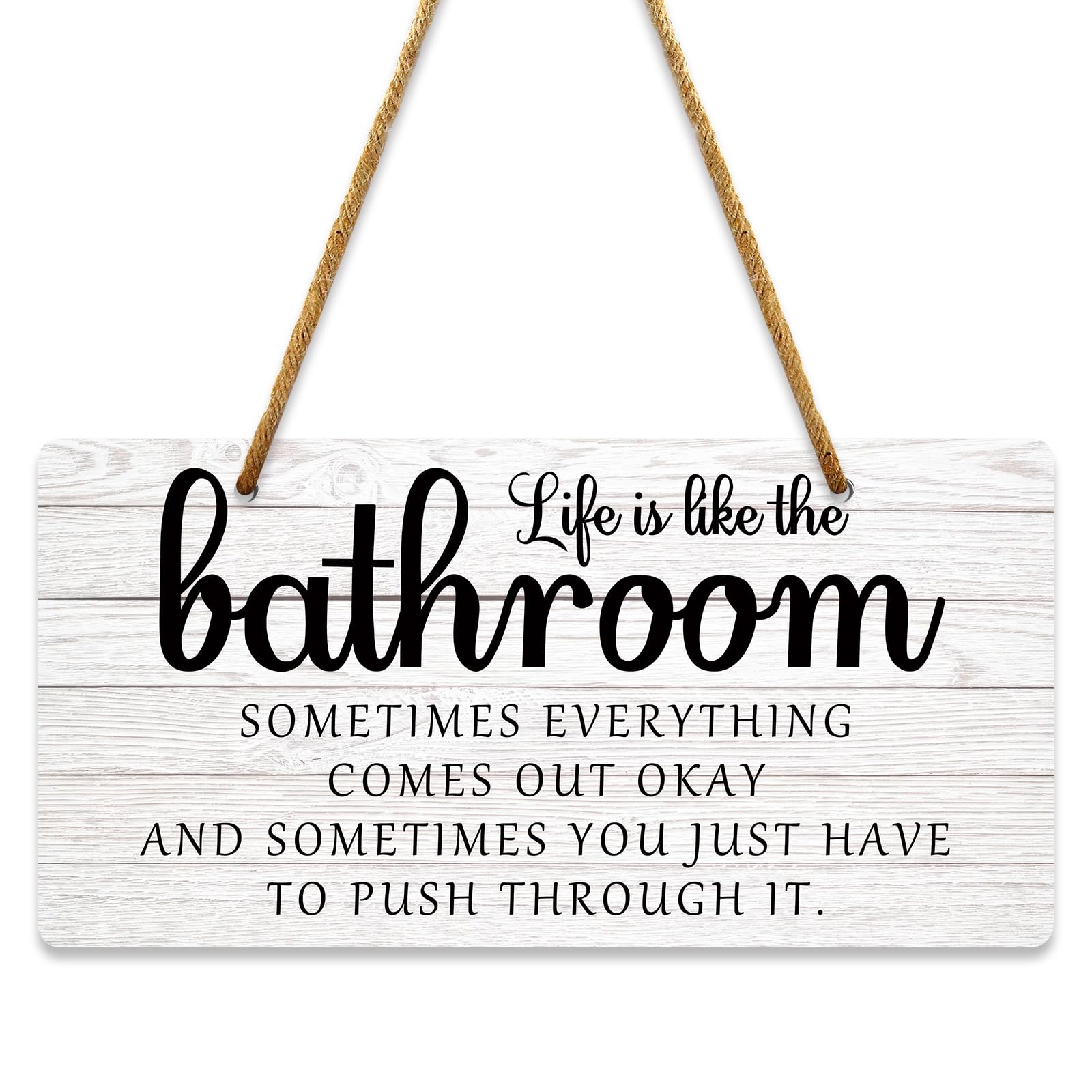 Mxrymvu Funny Bathroom Wall Decor Life Is like the Bathroom Signs Small Bathrooms Decor and Accessories Rustic Wall Art Home Decoration for Home Farmhouse Living Room 10x5 Inches PVC Hanging Plaque