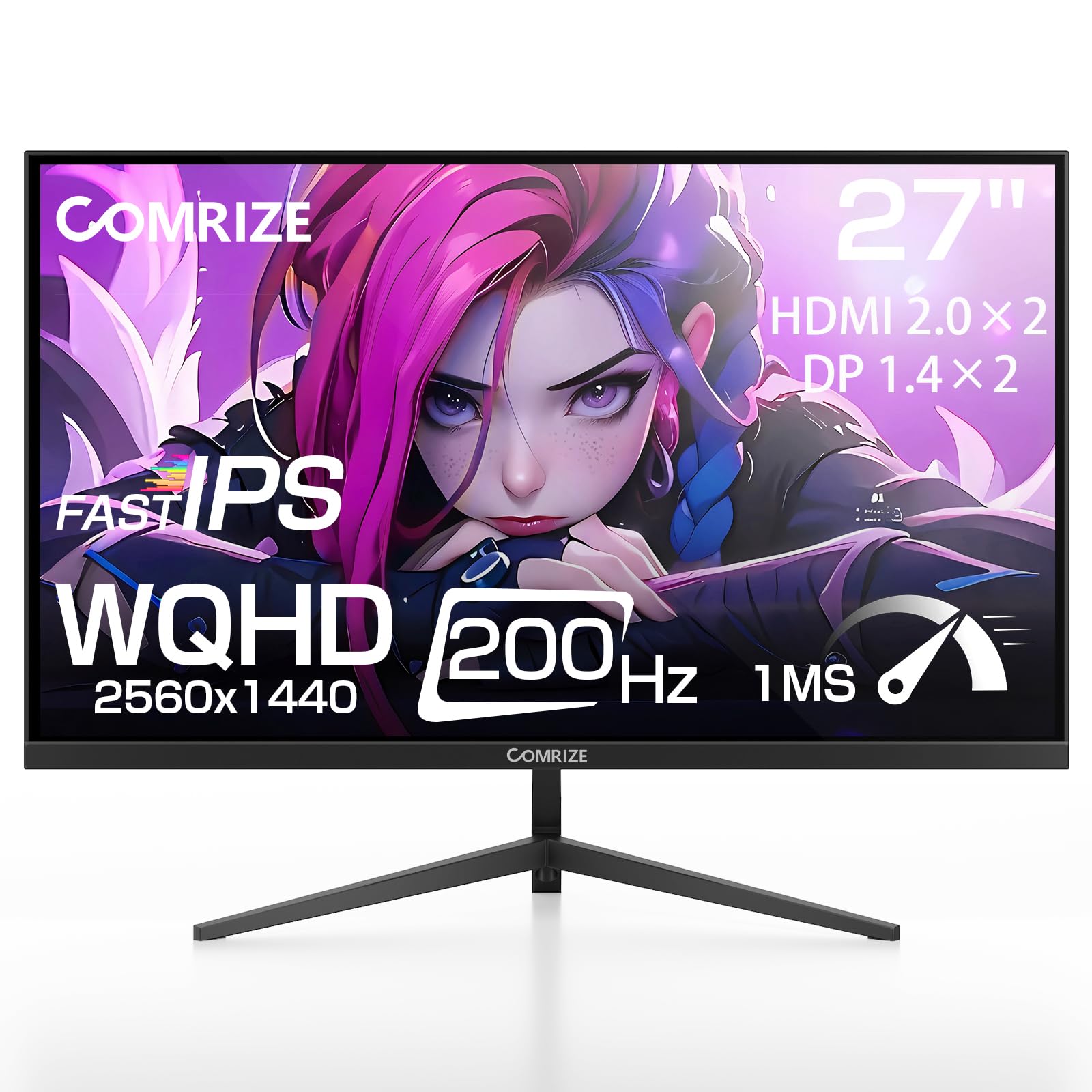 【新品未使用】COMRIZE 27インチ ゲーミングモニター 2560x1440 Amazon.co.jp: Comrize モニター 27インチ ゲーミングモニター 200HZ