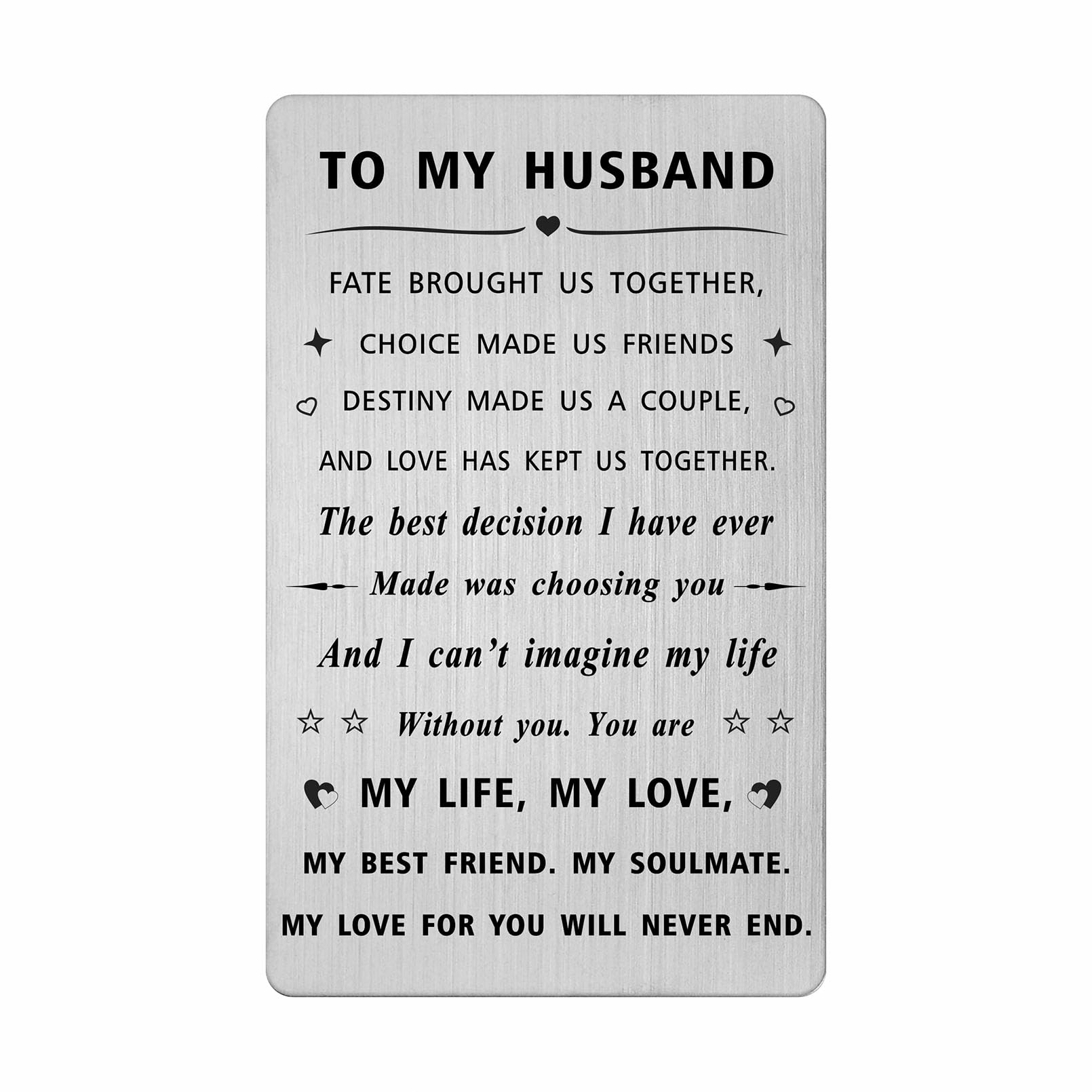 SOUSYOKYO Husband Valentines Day Card from Wife, Personalized I Love My Husband Birthday Gift Ideas, Mens Fathers Day Anniversary Card for Him