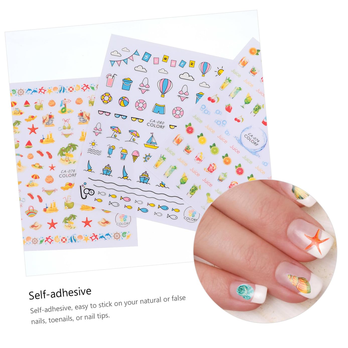 BESTYASH 3 Set Adesivi Unghie Autoadesivi Stickers Con Foglie Decorazioni Per Manicure Te Facili Applicare Per Unghie Gel 9 Fogli*3