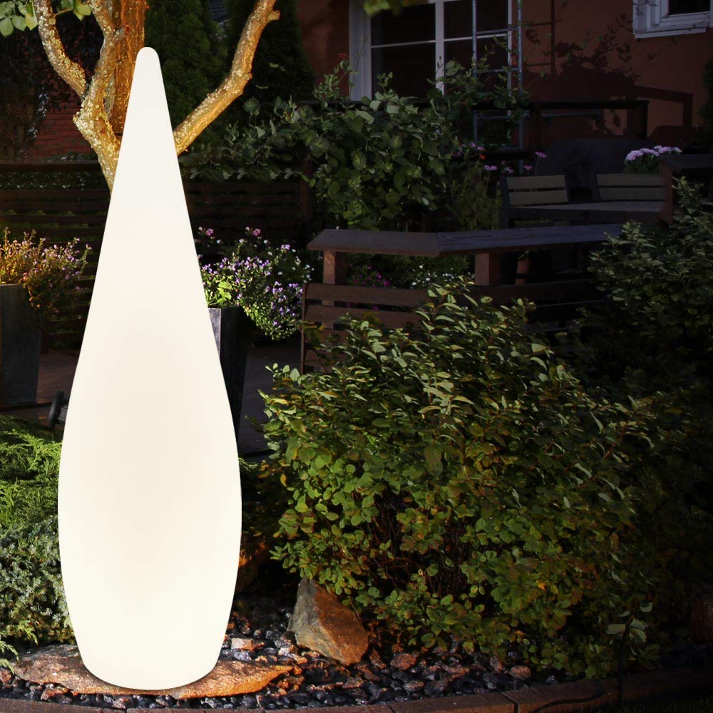 Außen Stand Steck Lampe Veranda Deko Steh Leuchte Terrassen Strahler Tropfen-Form im Set inkl. LED Leuchtmittel
