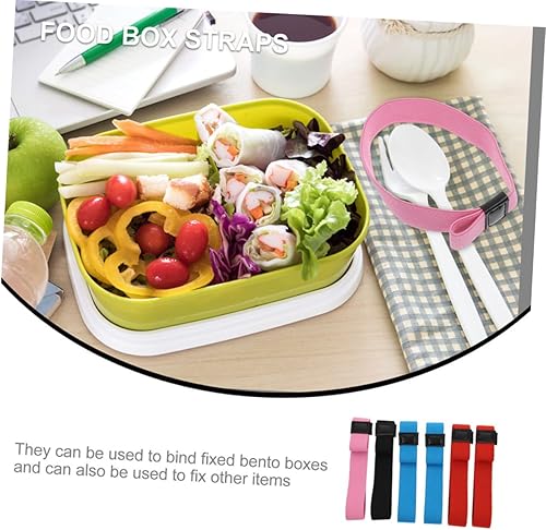 Miniatura 5 de BRIGHTFUFU 10 Uds. Caja Bento Box Correa Loncheras para Niños Correa Banda de almuerzo al aire libre Banda elástica Bento Lunchbox Correa fija