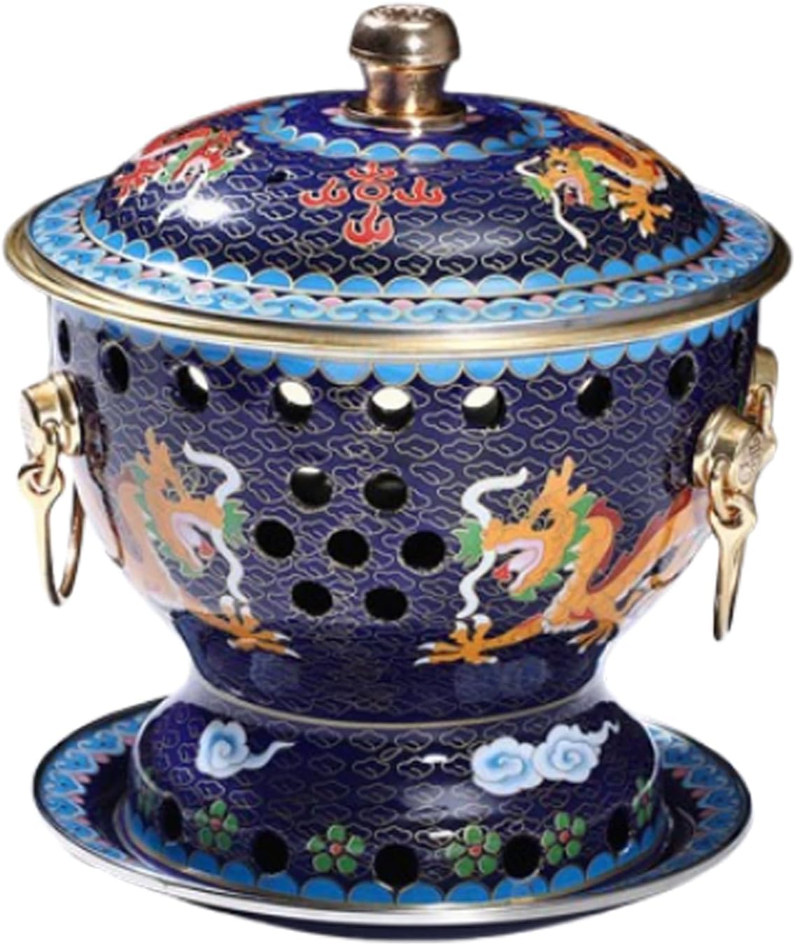 Hot Pot Single Cloisonne Copper Hot Pot, Old Beijing Alcohol Small Hot Pot Household Old-Fashioned Shabu Handmade Copper Pot Non-Stick,B