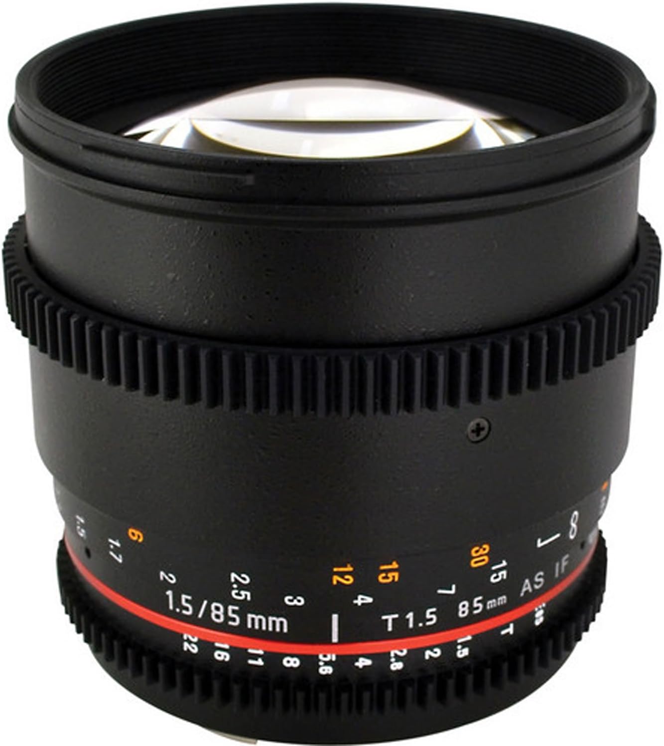 Rokinon CV85M-C 85mm t/1.5 Aspherical Lens for Canon with De-Clicked Aperture and Follow Focus Compatibility Fixed Lens