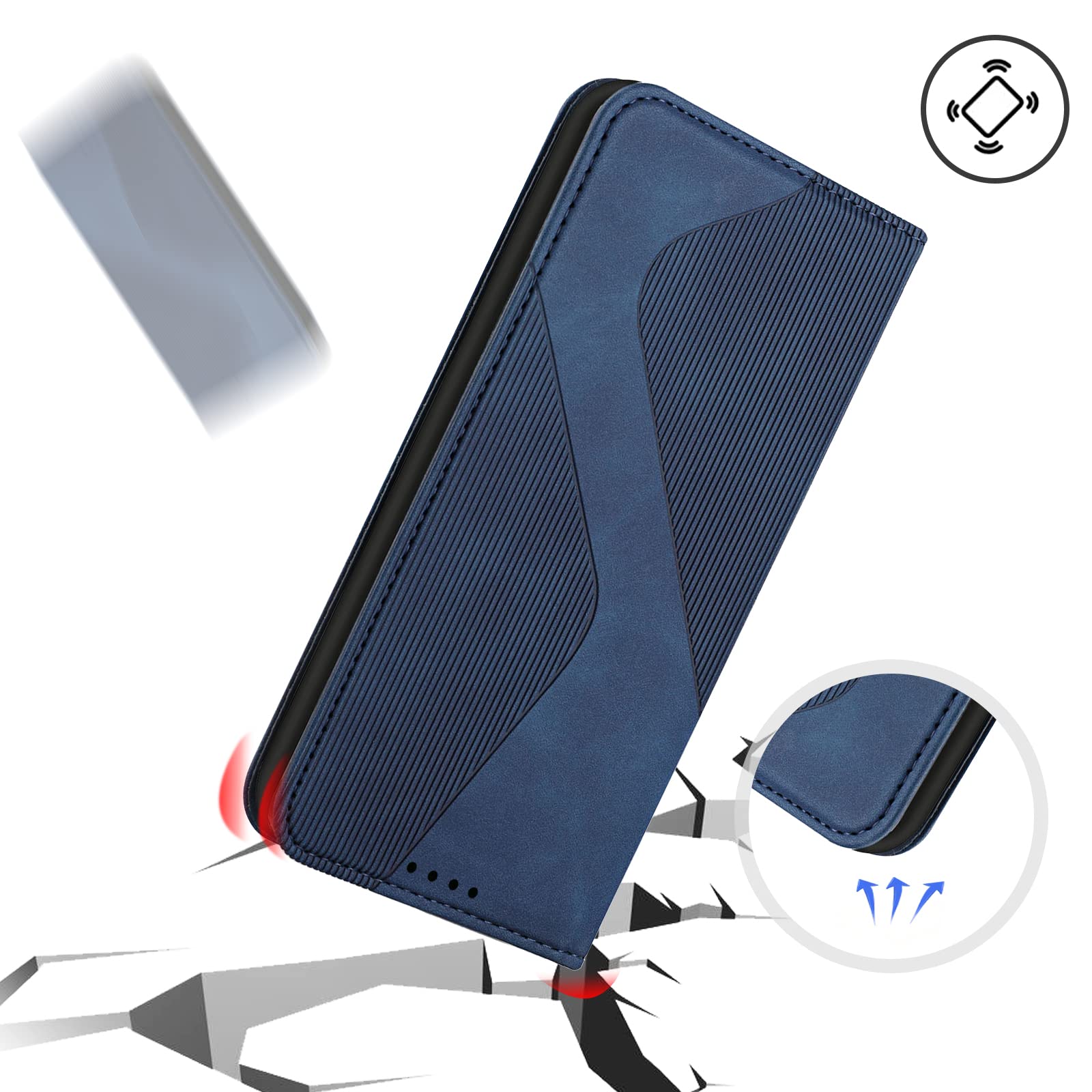 Custodia Portafoglio MOJIA Per Xiaomi Redmi A1 – Pelle PU, 3 Slot Per Carte, Supporto, Nero