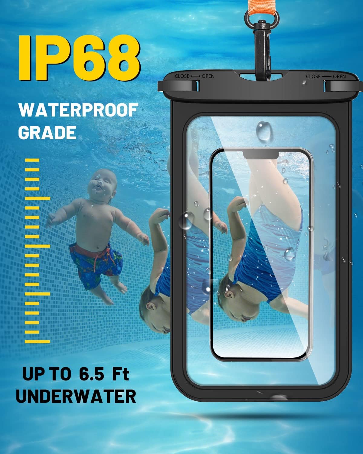 Large Waterproof Phone Pouch, 2 Pack [Up to 10.5"] IP68 Waterproof Phone Case Bag Compatible with iPhone 13 Pro Max/12/11/XR/X,Galaxy S22/S21,Note 20.Pixel/OnePlus,for Vacation Swimming