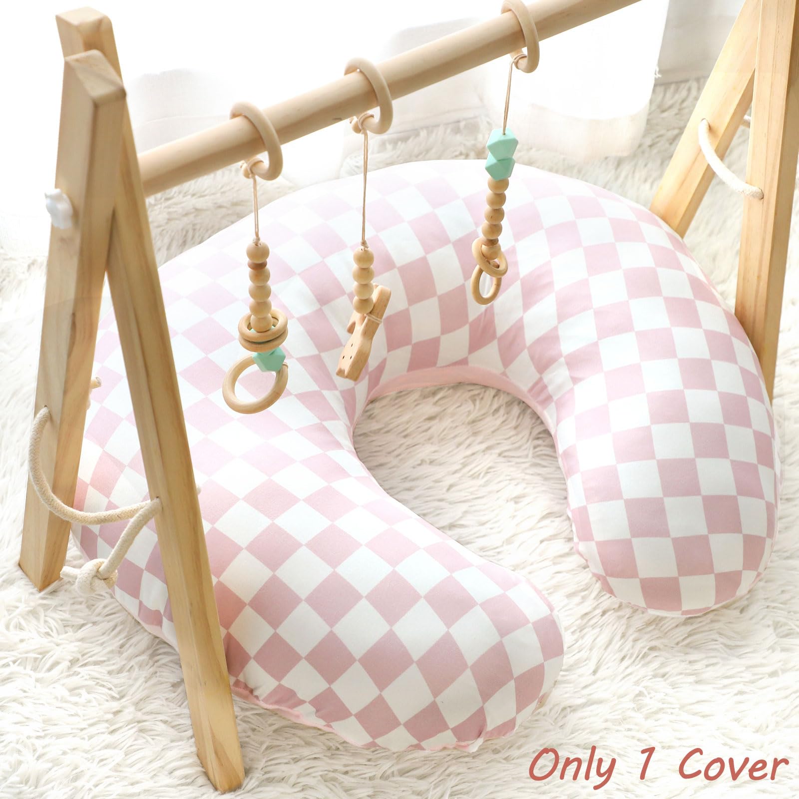 Funda de almohada de lactancia, 1 paquete, funda de lactancia extraíble de doble cara para bebés, niñas y niños recién nacidos, funda reversible elástica y suave para almohada de