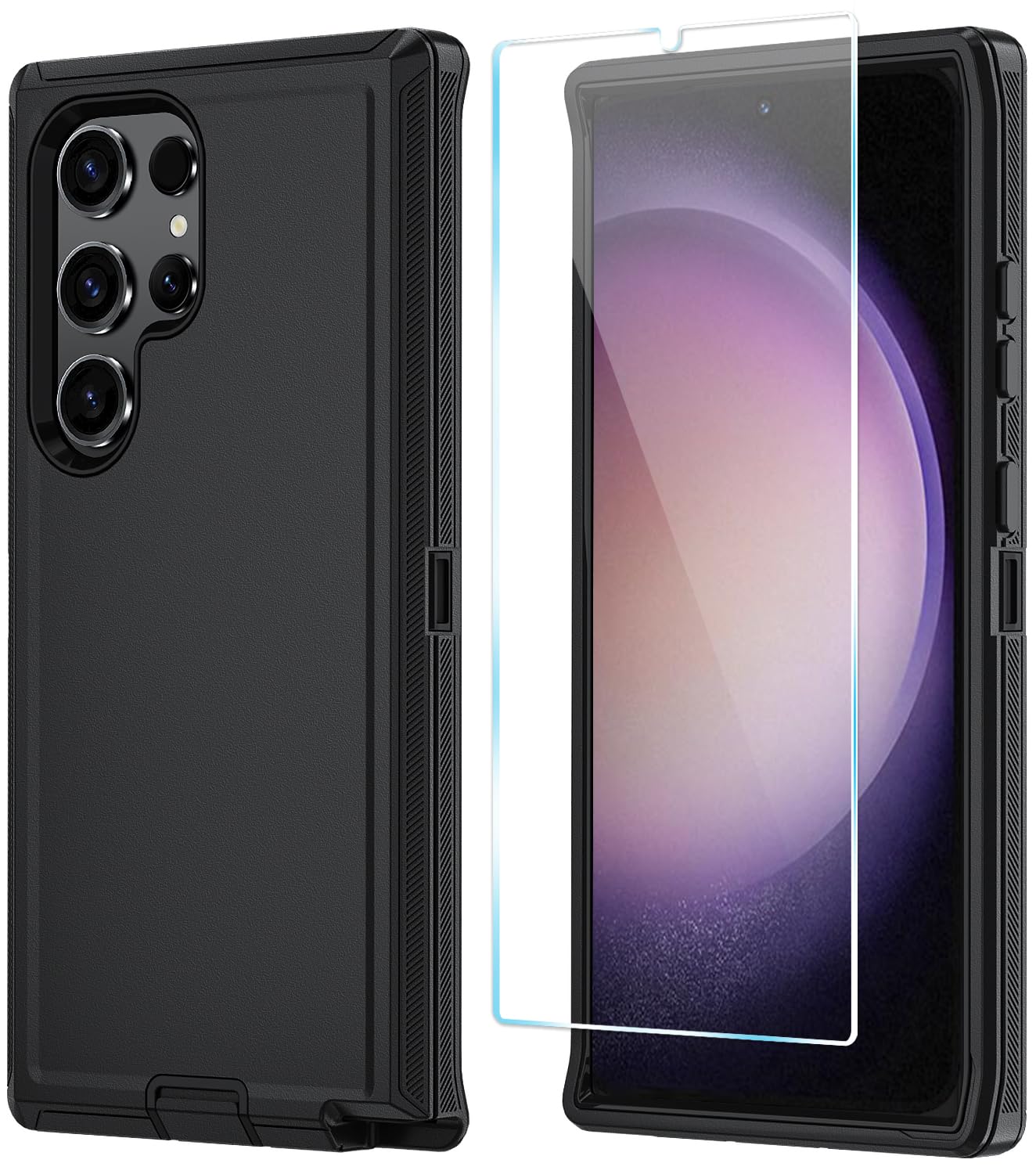 ONOLA Phone Case for Samsung Galaxy S23 Ultra Case with HD Screen Protector, Heavy Duty Shockproof & Dropproof 3-Layer Cover Phone Case for Galaxy S23