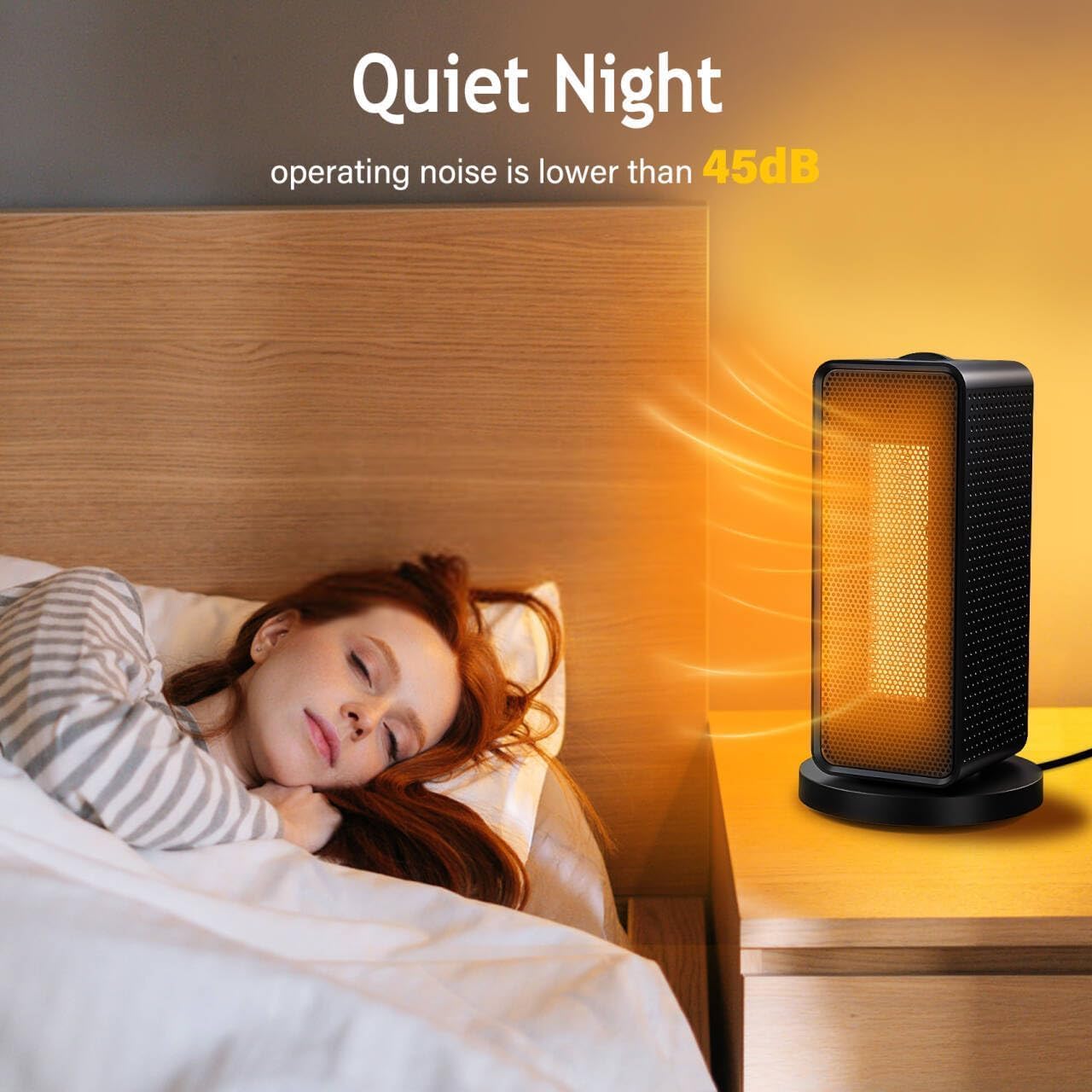 Space Heater, 70° Oscillating Portable Electric Heater for Indoor Use, 1200W Upgraded PTC Ceramic Heater, Small Space Heater for Bedroom, Desktop, Office and Indoor Use