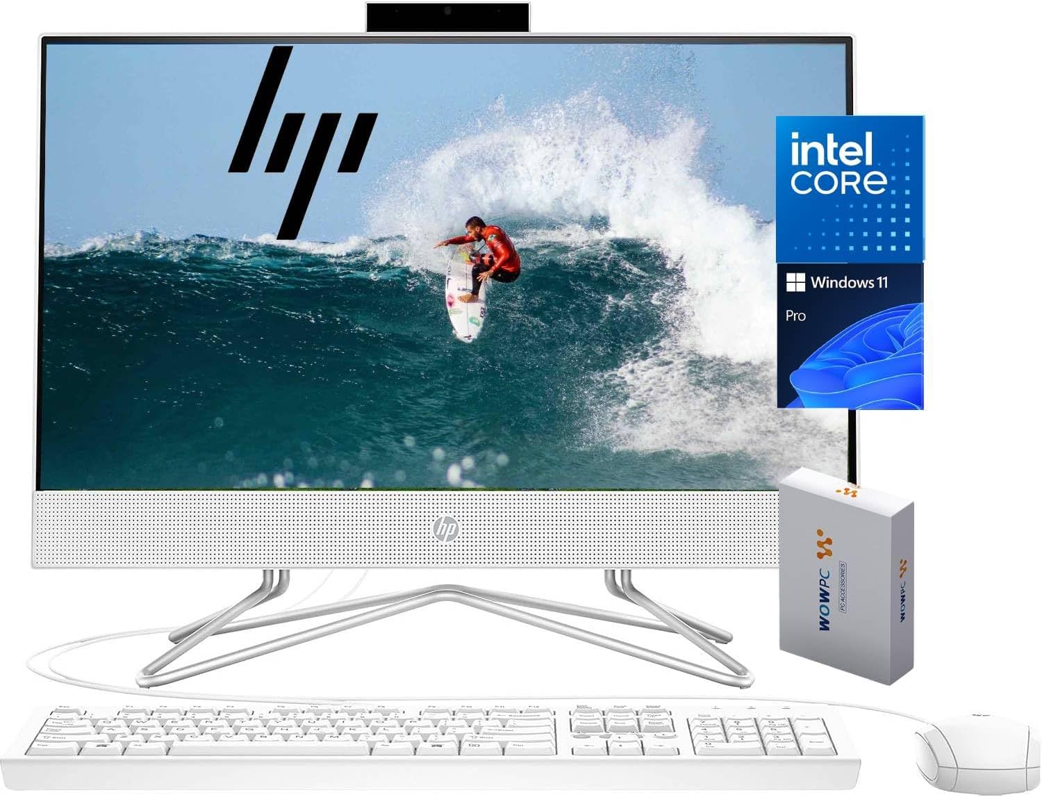 22 inch All-in-One Desktop PC • 2024 Latest Model • Microsoft Office Trial • FHD Display • 64GB RAM • 2TB PCIe SSD • Intel CPU • RJ-45 • HDMI • Keyboard & Mouse • WOWPC Recovery USB • Win 11 Pro