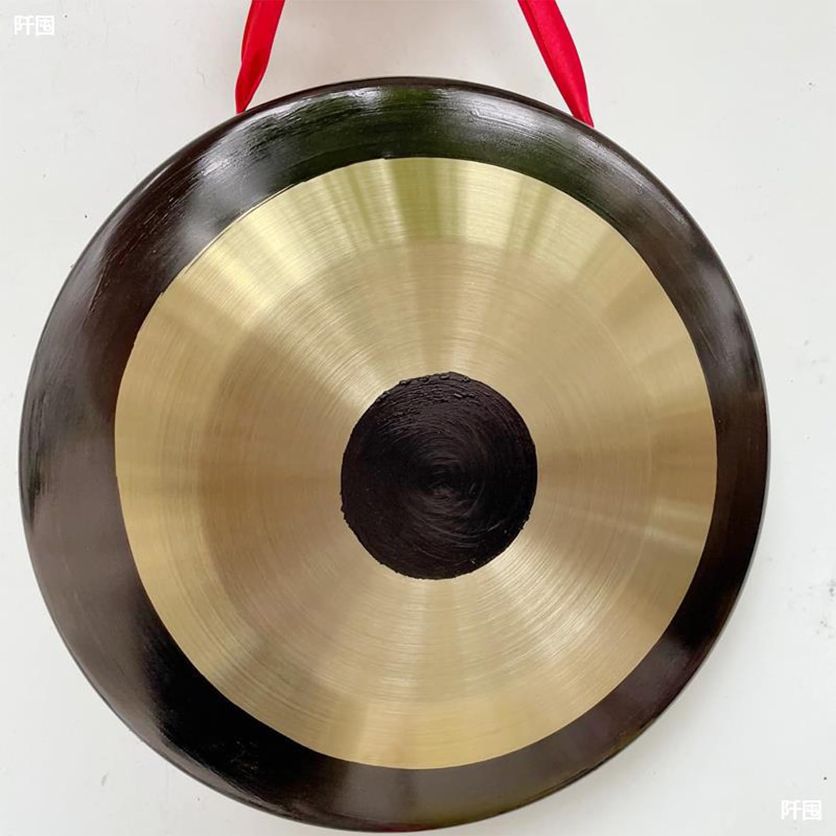 Gong - Instrumento tradicional chino de latón Gong, Feng Shui, latón, cobre, negro, oro, varios tamaños, paquete de 3 (30 cm)