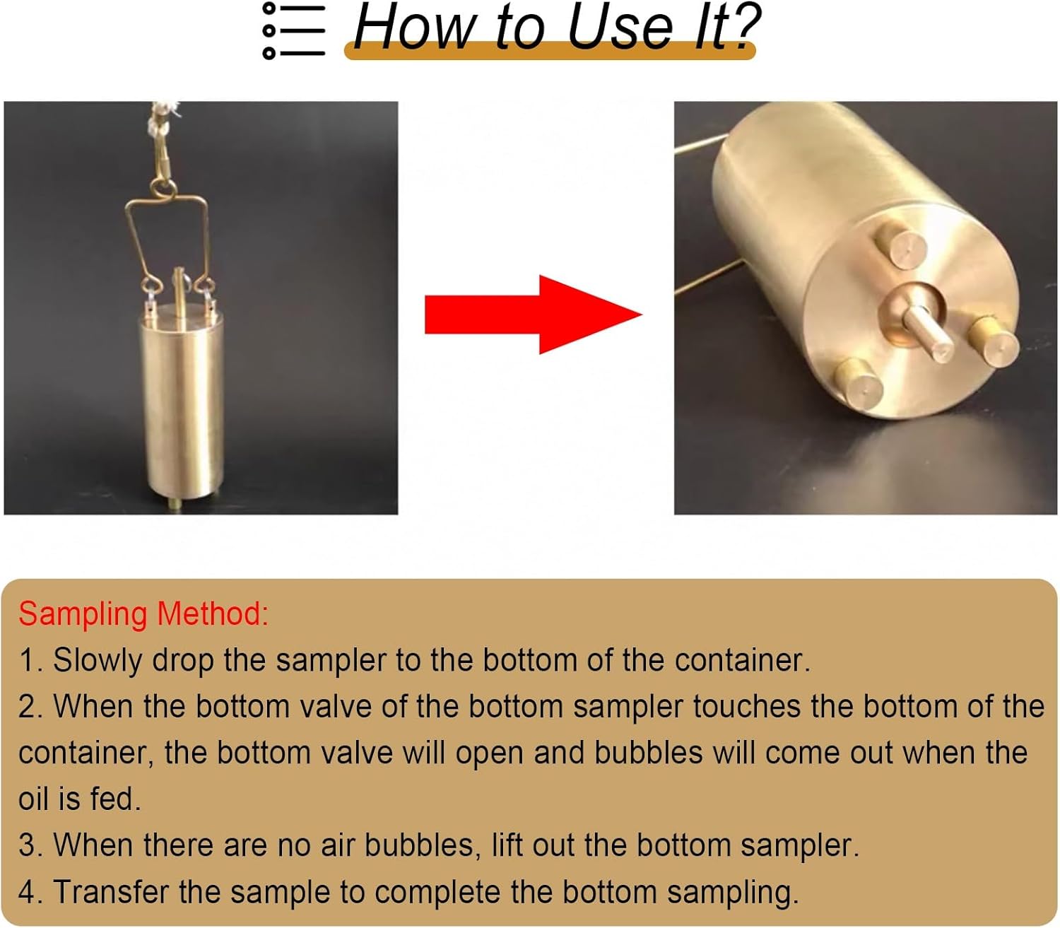 500ml Oil Sampling Cup, Durable Petrochemical Bottom Sampler with 16.4ft Rope for Efficient Fuel Tanker Liquid Collection, Professional Sampling Tool for Oil and Chemicals