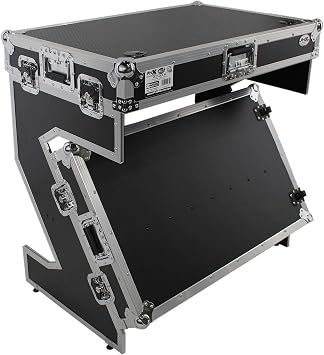 ProX XS-ZTABLE JR Z-Table Jr Folding DJ Table Mobile Workstation Flight Case Style with Handles and Wheels