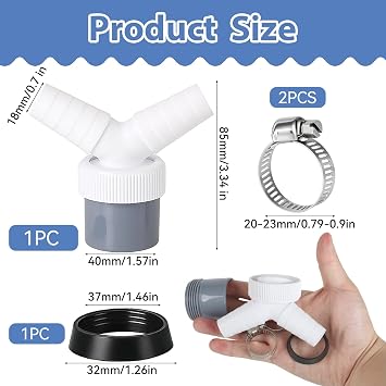 Washing Machine Hose Connector Drain Adaptor for Dishwasher 0.75