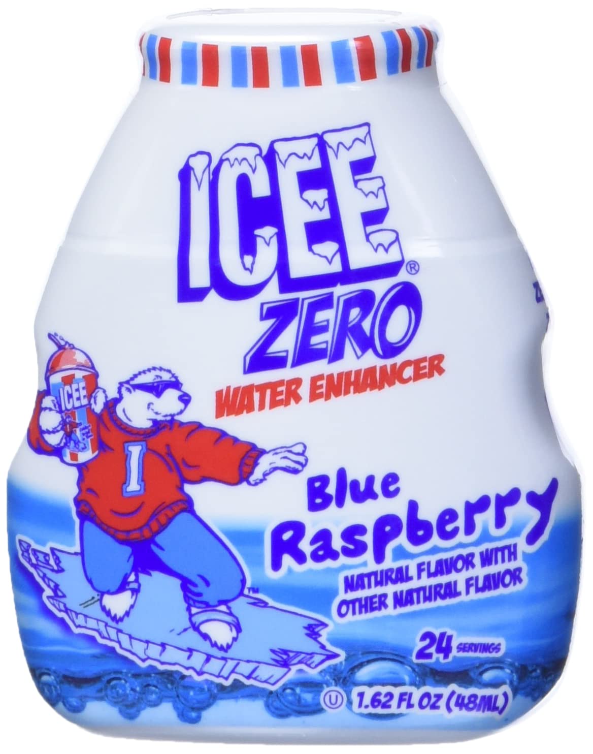 ICEE Zero Calorie Blue Raspberry Liquid Water Enhancer Drink Mix, Natural Flavor Drops, Sugar Free, 1.62 Fl Oz Concentrate (48 Ml) - 4 Pack