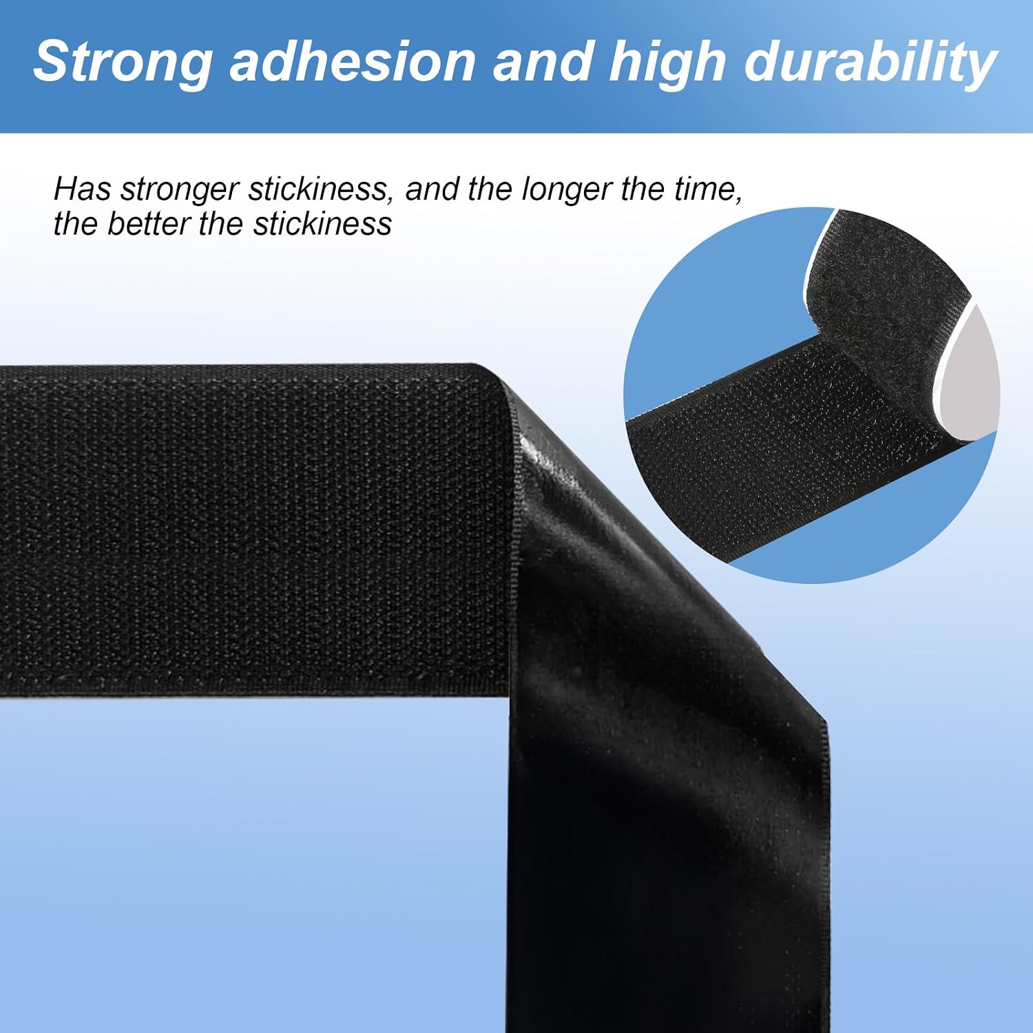 2''×27 Feet Black Hook and Loop Tape, Non Slip Couch Cushion Gripper