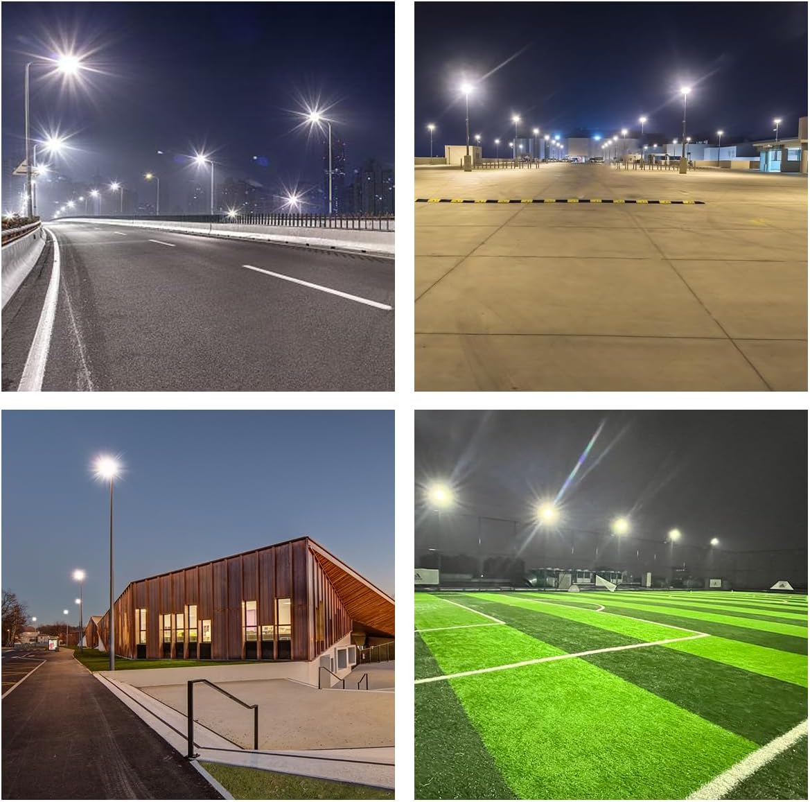 HYPERLITE 300W and 150W Parking Lot Lights 150lm/w,5000K Led Parking Lot Lights Outdoor with Photocell for Roadways, Stadium, Yard, Barn