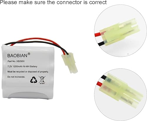Miniatura 2 de XB2950 7.2V 1200mAh Ni-Mh Batería Compatible con Shark V2950 V2950A V2945Z V2945 Barredora de piso y alfombra