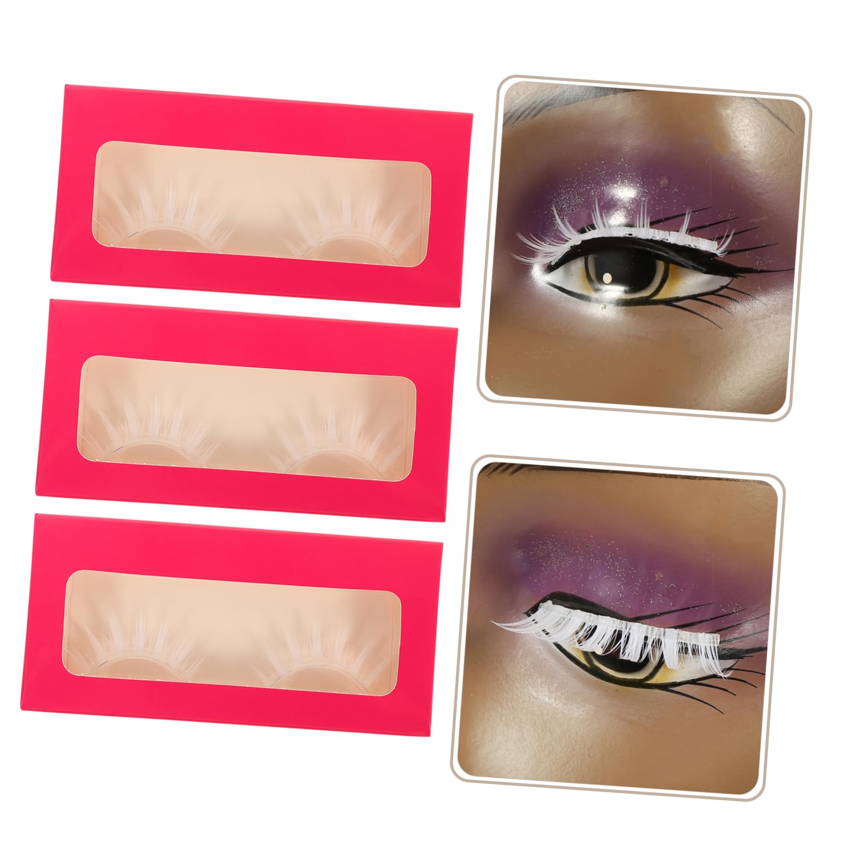 Didiseaon 12 Paia Trucco Ciglia Finte Ciglia Bianche Forniture Per Il Trucco Di Carnevale Ciglia 3d Ciglia Cosmetiche Ciglia Trucco Estensioni Delle Ciglia Finte Bianca Fibra